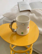 Handmade Ceramic Gemstone Couple Coffee Mugs with Wavy Handle - Trendyglobal 