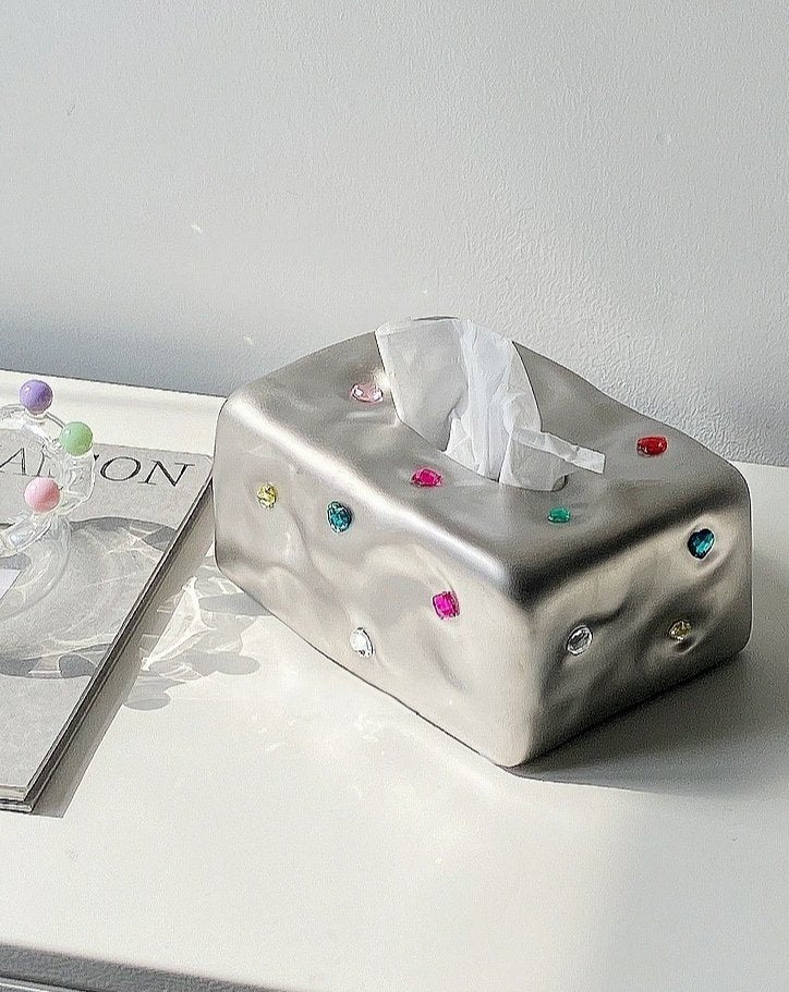 Handmade Ceramic Gemstone Tissue Box Cover - Trendyglobal 