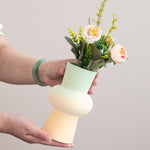 Håndlaget Keramisk Gradient Vase – Dopamine Geometrisk Matte Blomsterpotte - Trendyglobal 