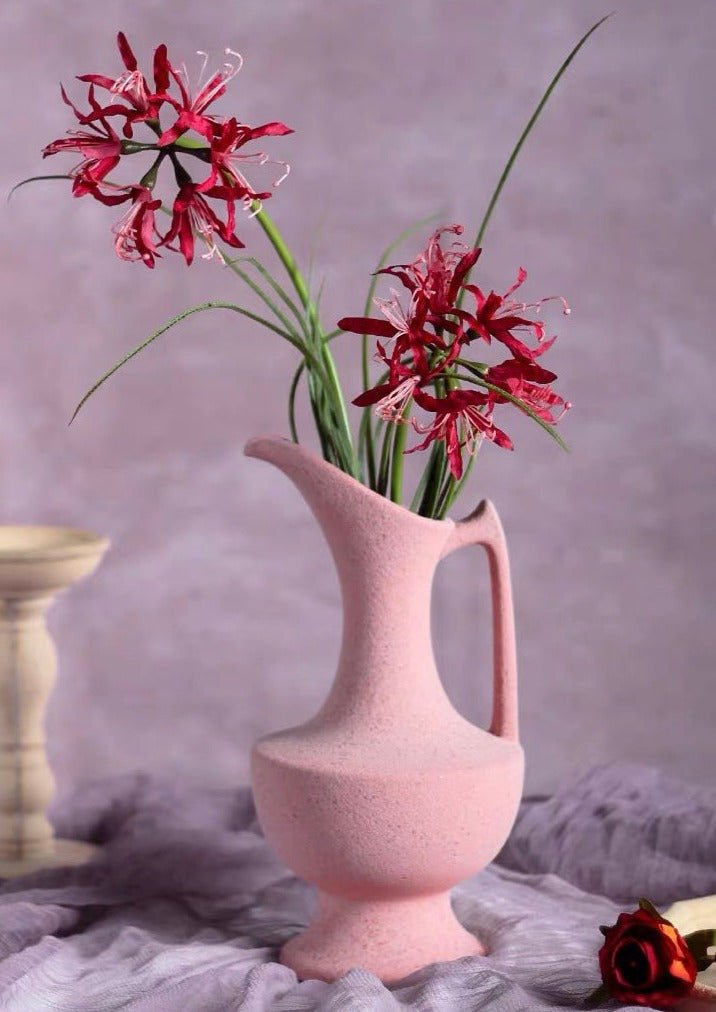 Håndlaget Middelaldersk Stil Keramikk Dekorativ Blomster Vase med Matt Finish