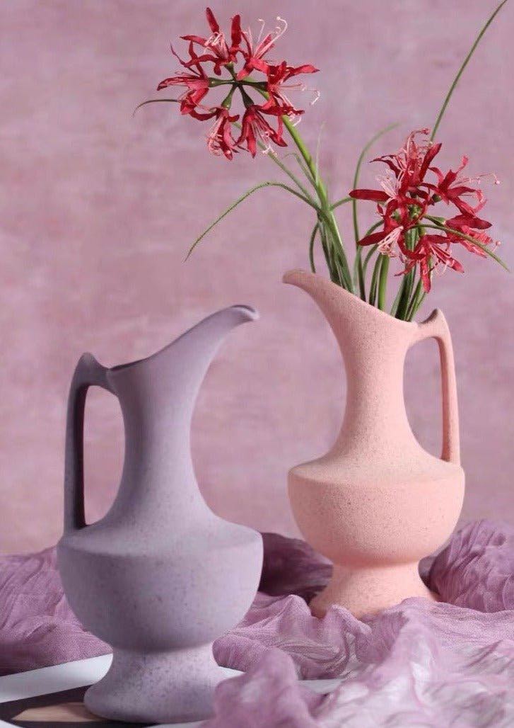 Håndlaget Middelaldersk Stil Keramikk Dekorativ Blomster Vase med Matt Finish