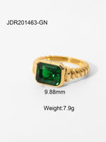 Fasjonable zirkon ring - Green / 6