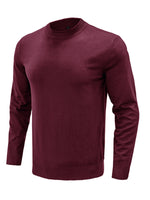 Ny ensfarget langermet genser for menn - Wine Red / S - Genser