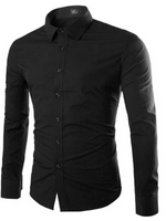 Langermet skjorte for herre - Black / M - Genser