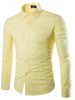 Langermet skjorte for herre - Light yellow / M - Genser