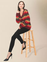 Casual stripet strikket cardigan dame RP0023556 - Cardigan