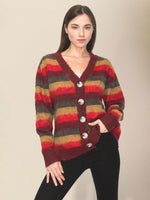 Casual stripet strikket cardigan dame RP0023556 - Cardigan