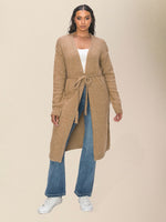 Casual strikket cardigan dame - Khaki / S - Cardigan