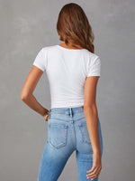 Enkle lyse jeans dame med rifter - casual stil - Bukse