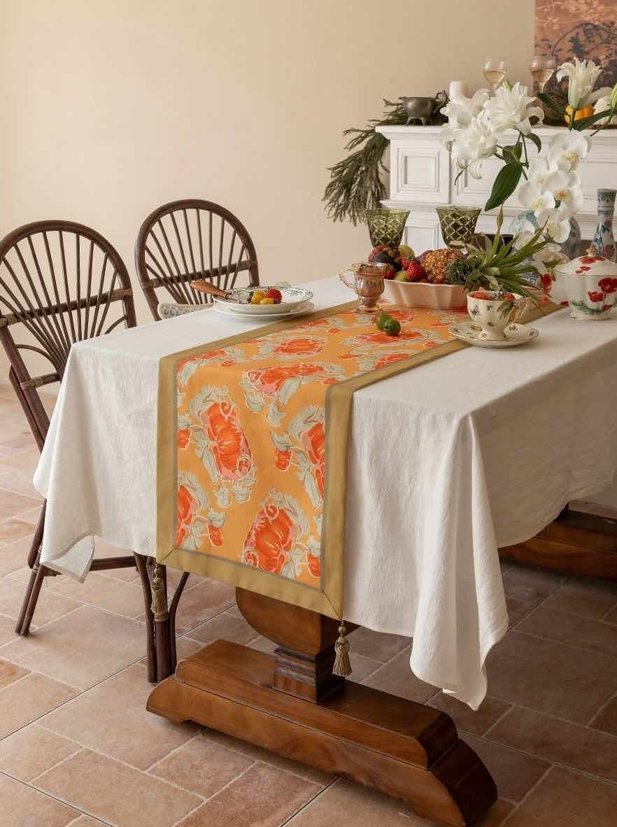 Italian Style Decorative Table Runner for Elegant Fall Table Setting