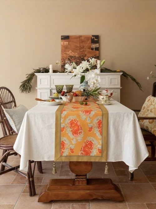 Italian Style Decorative Table Runner for Elegant Fall Table Setting