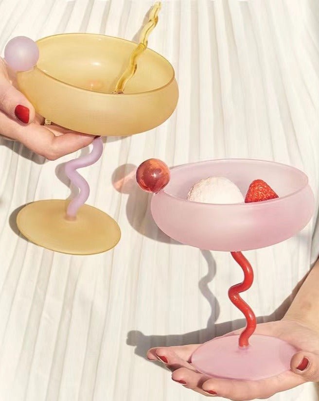 Jelly Bean Wine Glass - Whimsical Eclectic Dopamine Cocktail Coupe - Trendyglobal 