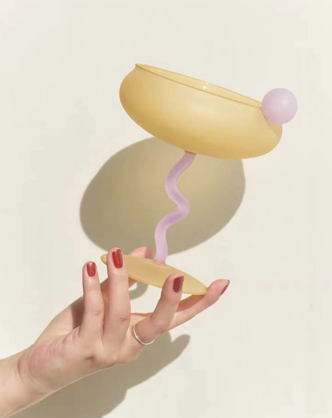 Jelly Bean Wine Glass - Whimsical Eclectic Dopamine Cocktail Coupe - Trendyglobal 