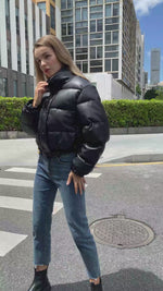 Leather jacket for women - Warm Short Parkas