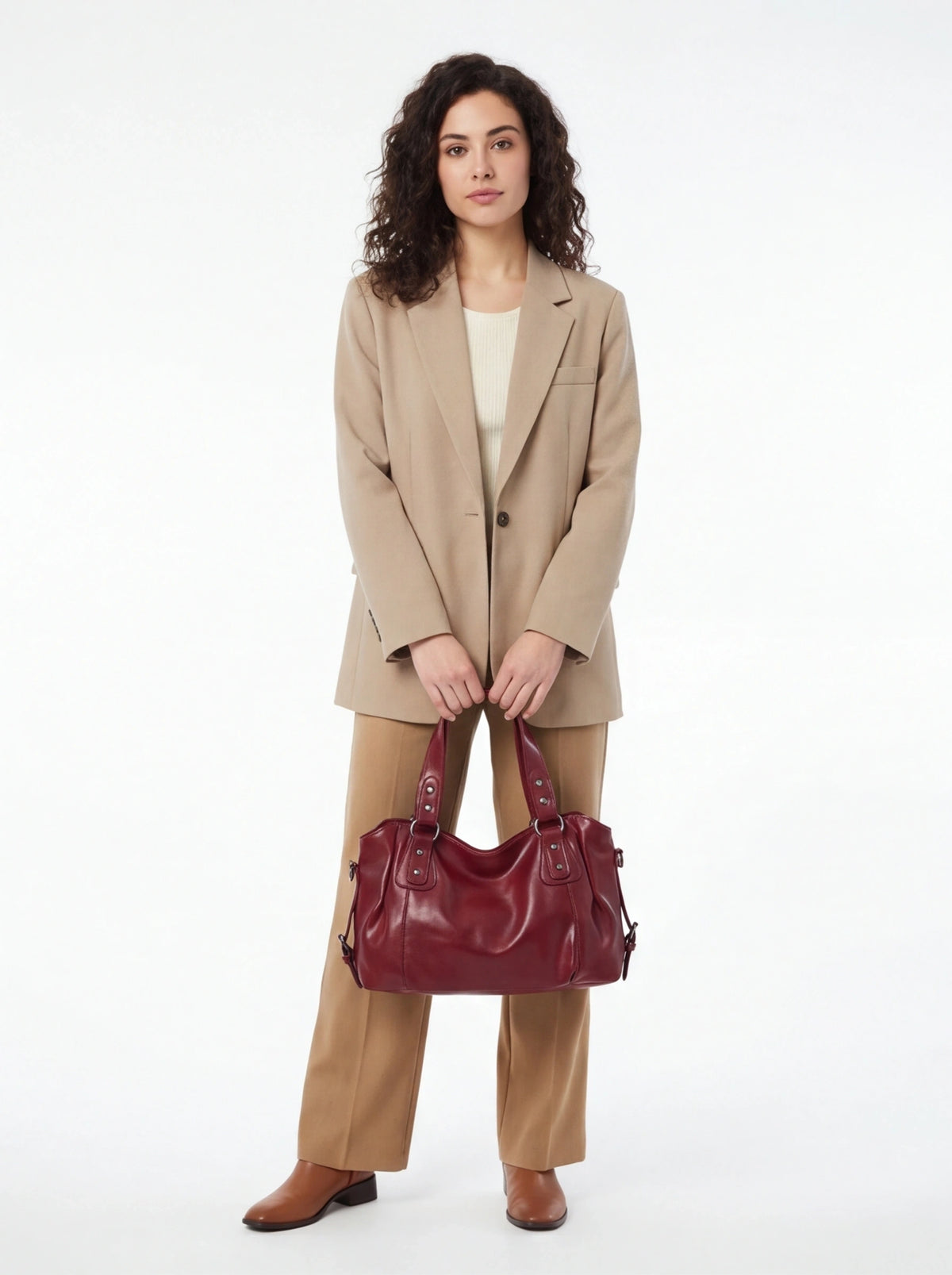 Retro Tote Bag Dame | Europeisk Stil Skulder- og Crossbody-veske