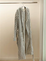 Retro 100% ORGANIC Long-stapled Cotton Hooded Stripe Bath Robe - Trendyglobal 