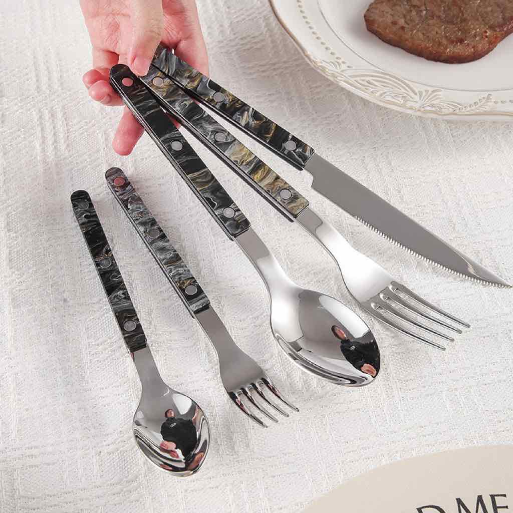 Set Of 10 Pcs Modern French Flatware - Bistrot Style Cutlery Silverware Set ( $4.9 Each )