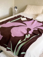 Terracotta Iris Throw Blanket - Warm Thick Earthy Tone Fall Blanket - Trendyglobal 