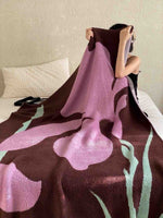 Terracotta Iris Throw Blanket - Warm Thick Earthy Tone Fall Blanket - Trendyglobal 